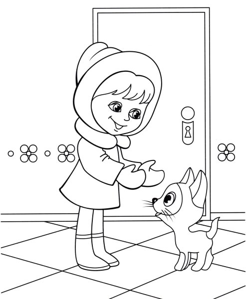 Рисунок котенок Гав шаблон