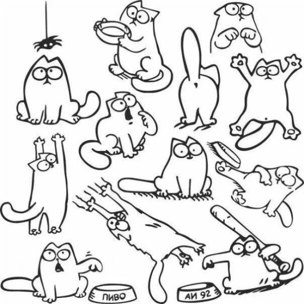 Наклейка кот Саймона