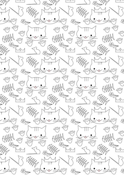 Раскраска наклейки кот