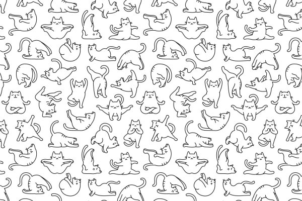 Бесшовный фон котики