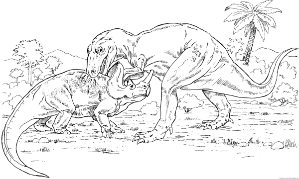 Раскраски нападающие динозавры (45 фото)