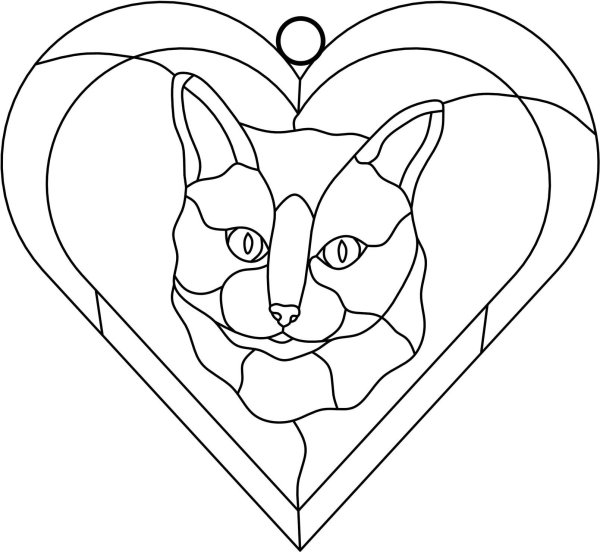 Эскиз витража кот