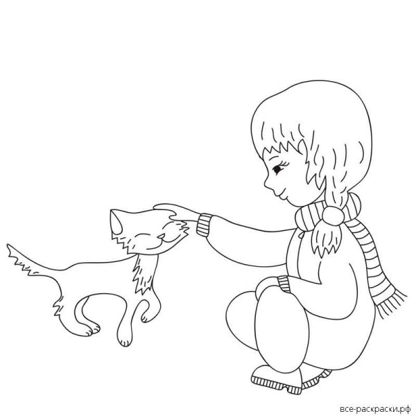 Котенок раскраска для малышей