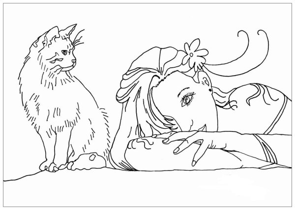 Раскраска кошечка
