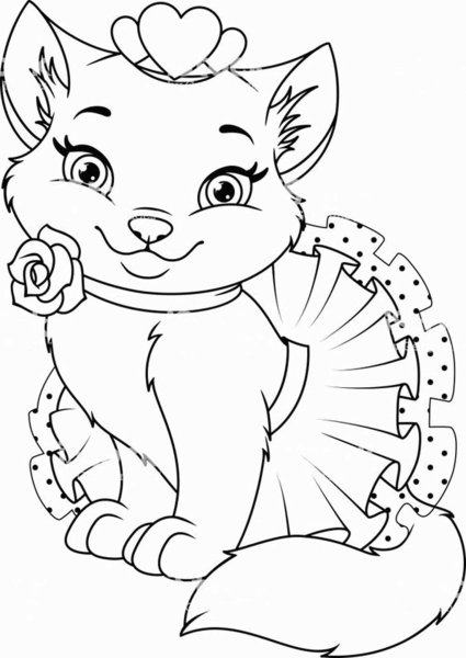 Кошка раскраска красивая