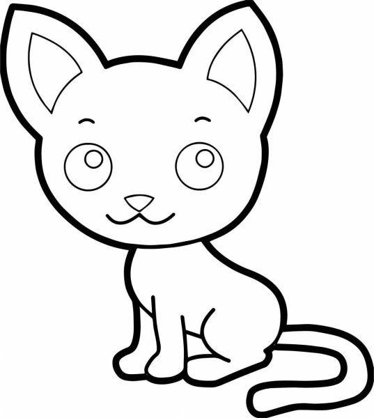 Котенок раскраска простая