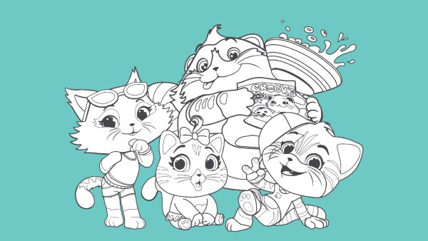 44 Котенка раскраска