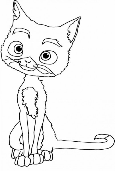 Раскраска котенок из мультика