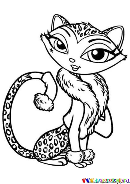 Раскраска кошечка принцесса