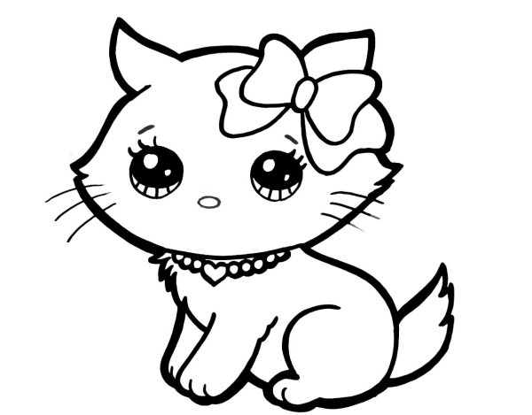Кошка Единорожка раскраска