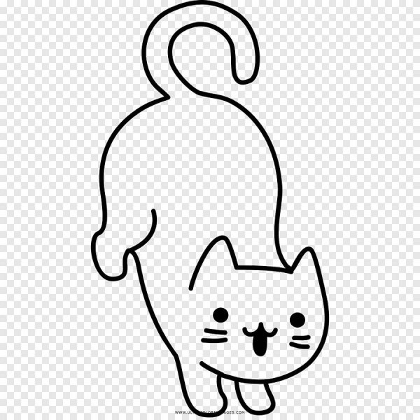 Раскраска кошка без фона