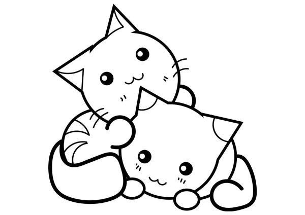 Раскраски милых котят
