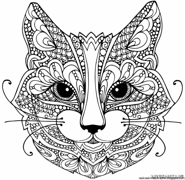 Кошки. Раскраска