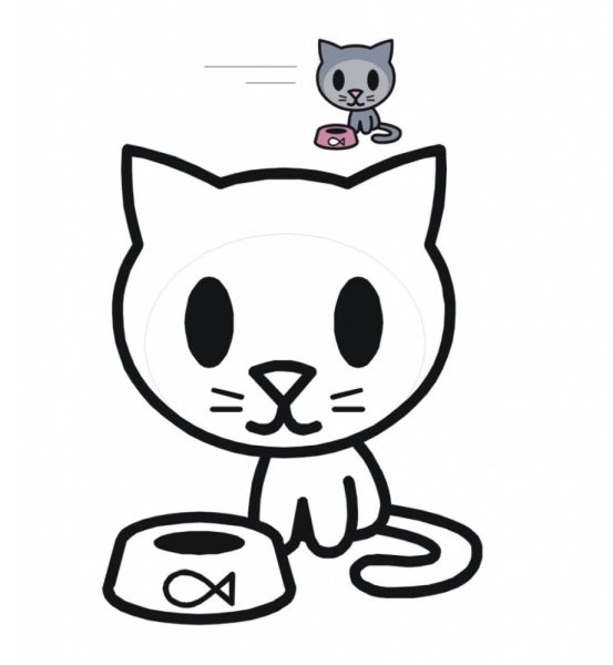 Кошка раскраска для детей