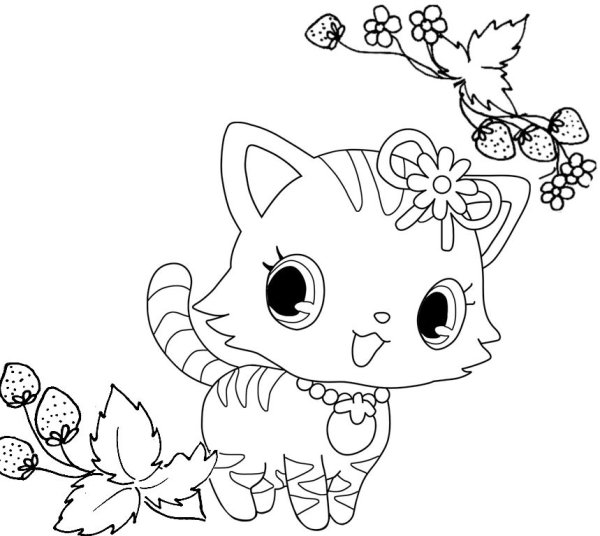 Раскраска котёнок для детей 5-6 лет