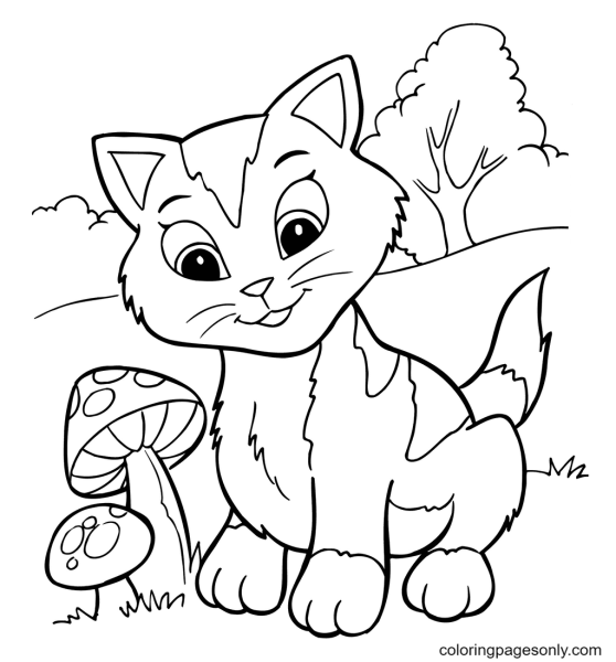 Кошки. Раскраска