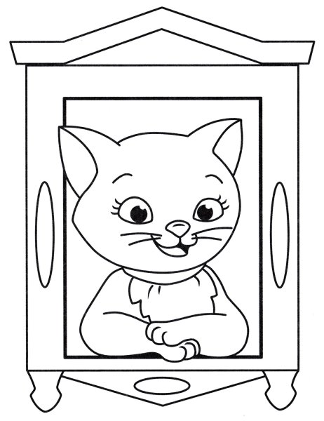 Котята играются раскраска