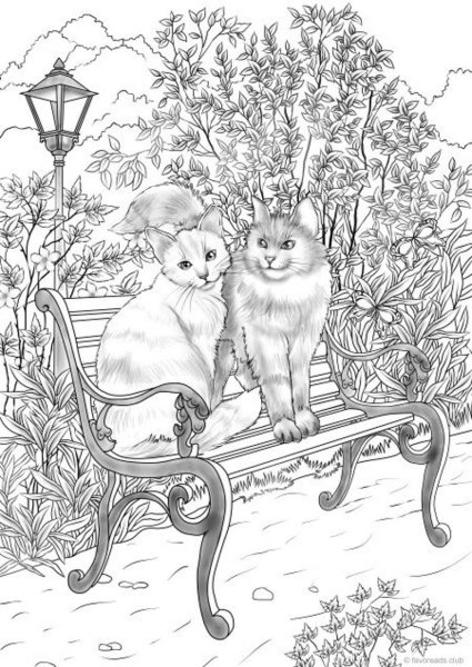 Кошки. Раскраска