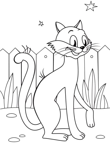 Рисунок котенок Гав шаблон