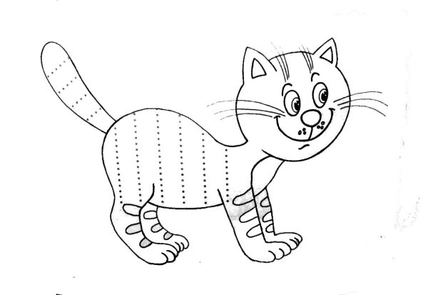 Раскраска котенок полосатый