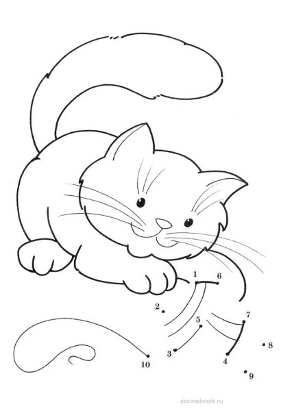 Котенок с клубком раскраска для детей