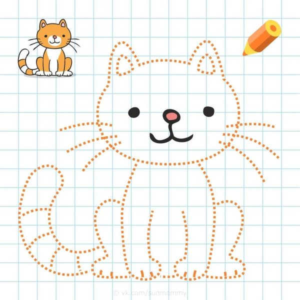 Обводить котенка