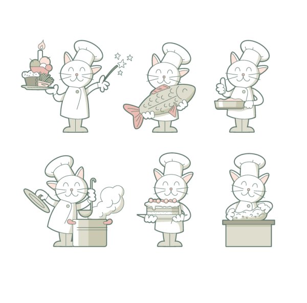 Мультяшный кот повар