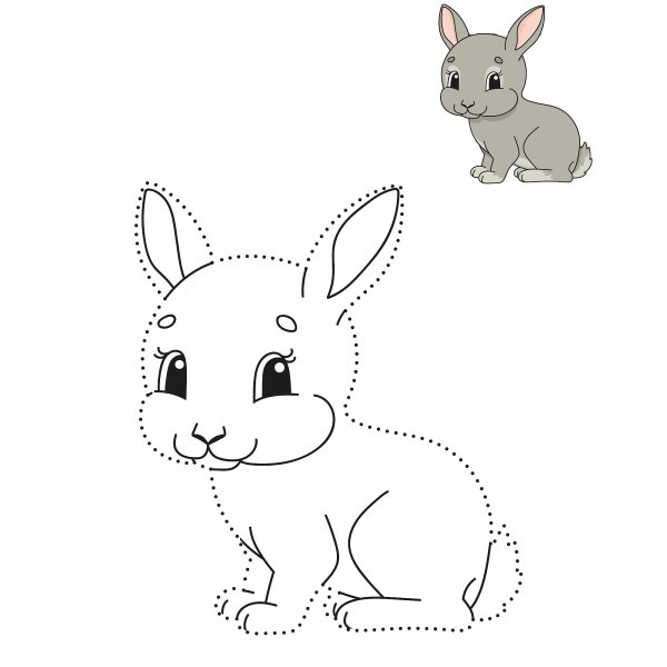 Рисование по точкам заяц