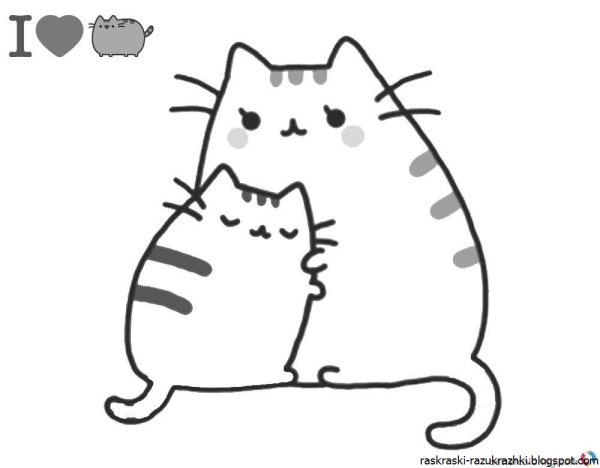 Раскраски коты Пушины