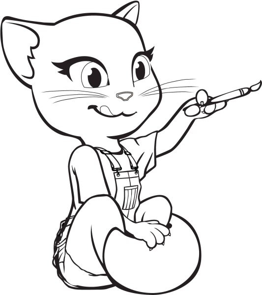 Кошки. Раскраска