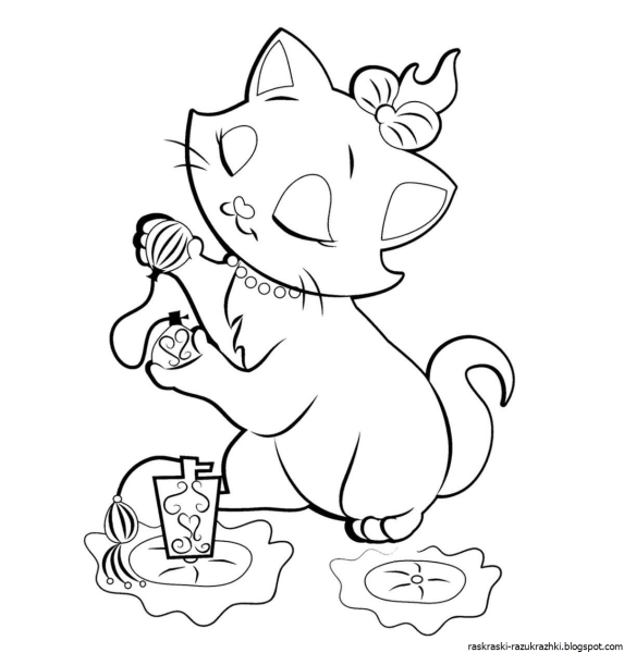 Кошки. Раскраска