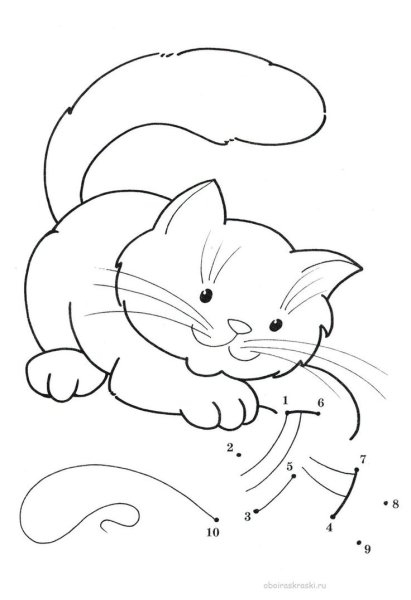 Котенок с клубком раскраска для детей