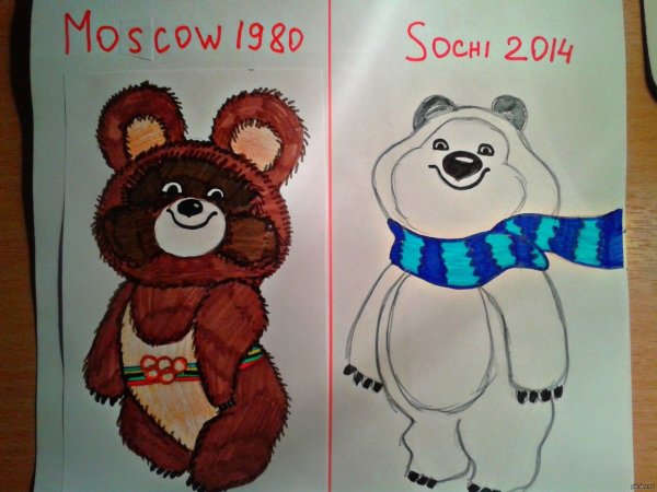 Олимпийский медведь рисунок