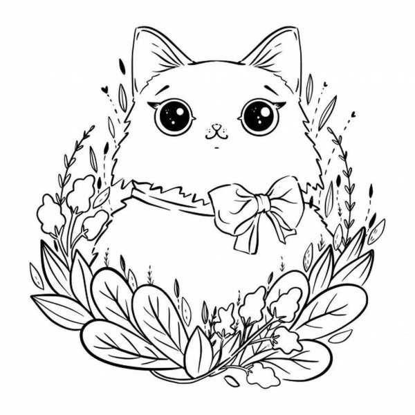 Раскраска милая кошечка