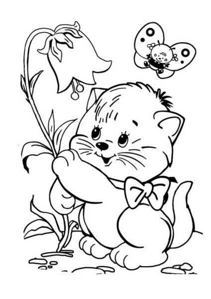 Кошечка Мари с цветами