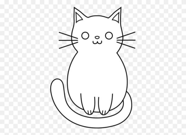 Котик рисунок простой