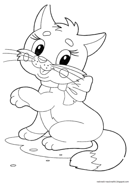 Котики. Раскраска для малышей