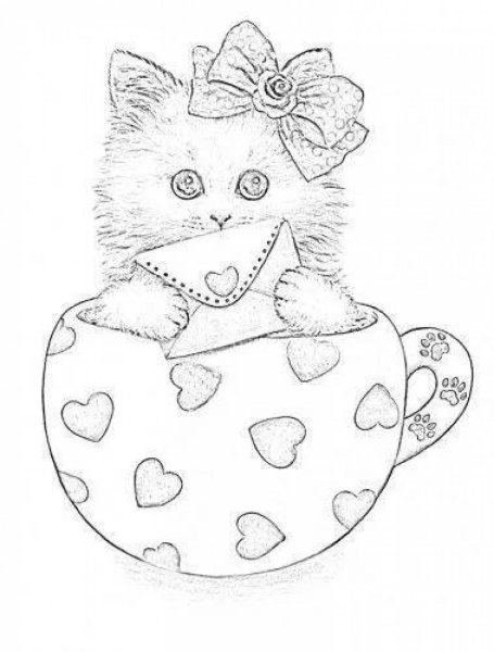 Кошки. Раскраска