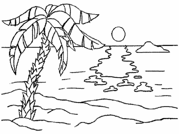 Раскраски пальмы у моря (41 фото) » Рисунки для срисовки и не только