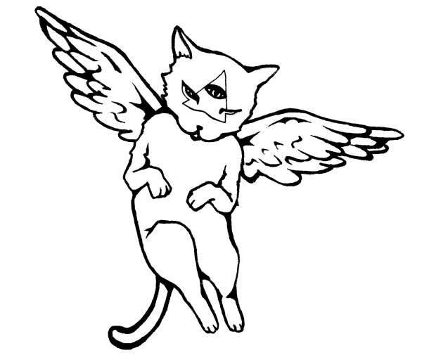 Раскраски котик ангел (45 фото)