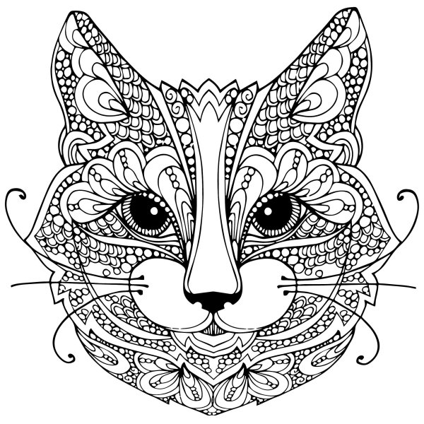 Раскраски антистресс кошки