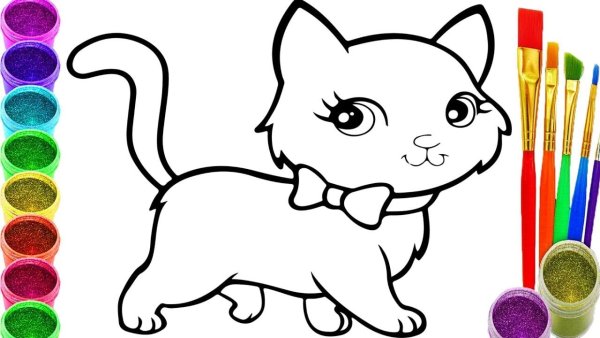 Котик БУБУ раскраска