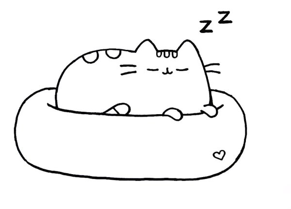 Раскраска котик на диване