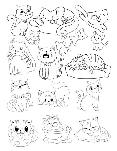 Раскраска. Котики