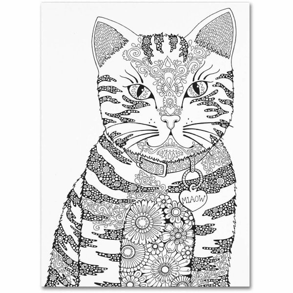 Котики для раскрашивания сложные