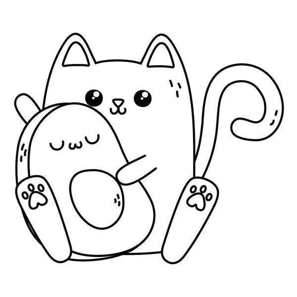 Раскраска кото авокадо