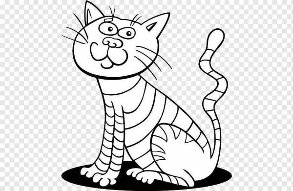 Котик полосатый раскраска