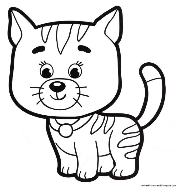 Кошка раскраска для детей