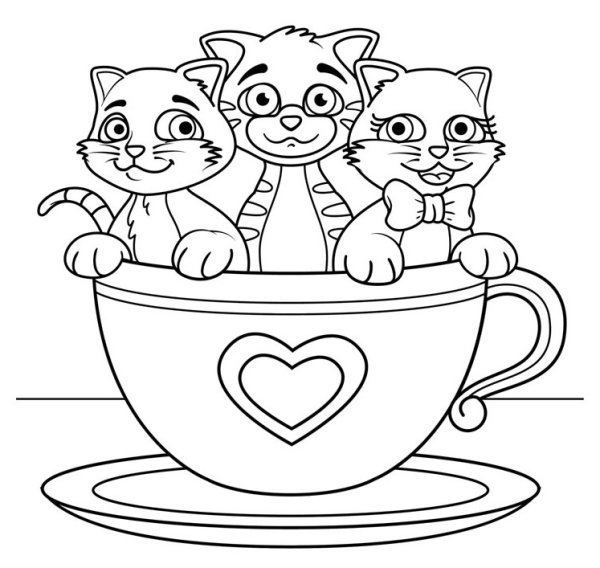 Раскраска. Котики