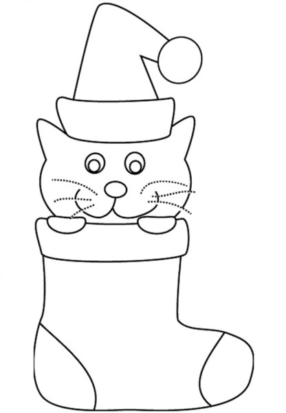 Раскраска котик в кружке
